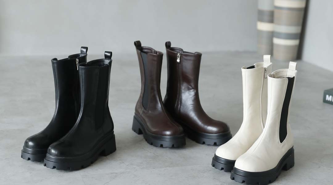 厚底サイドゴアミドルブーツ