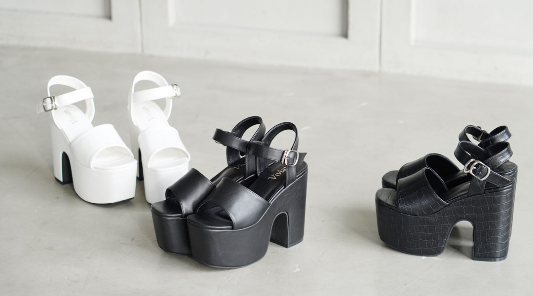 クリアヒールミュールサンダル