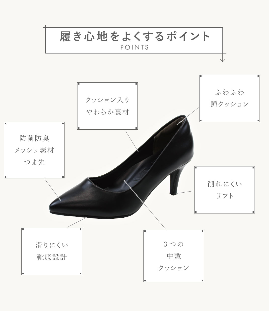 はきごこちやみつき感激パンプス