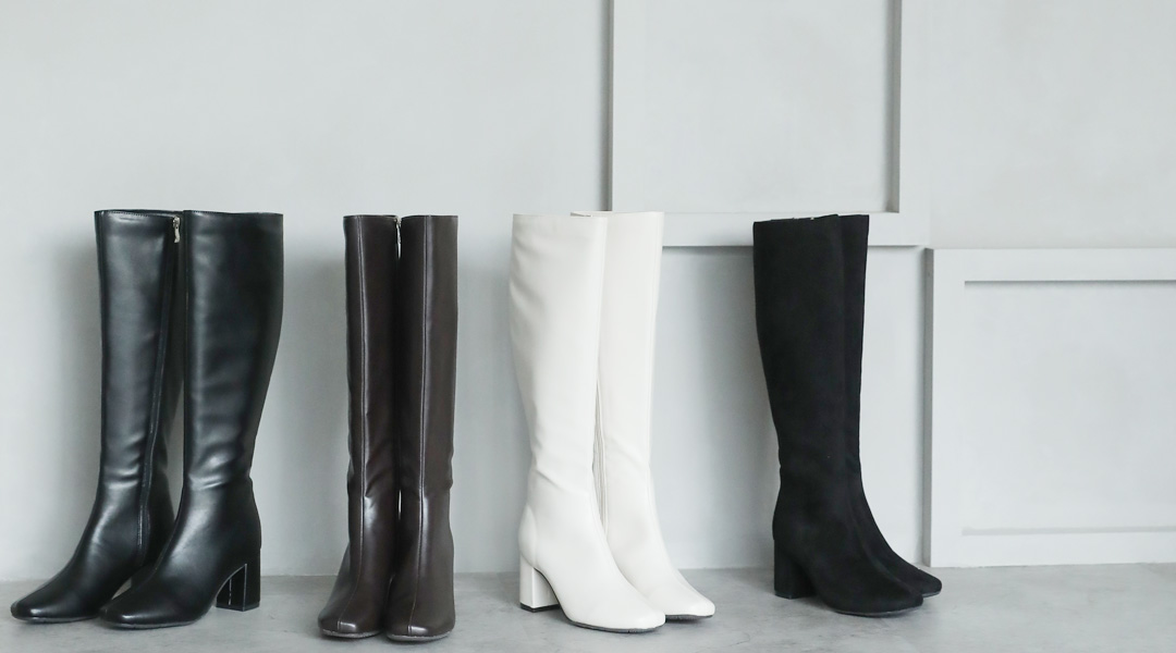 スクエアトゥロングブーツ
