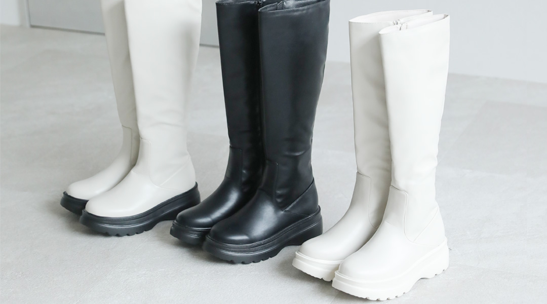 厚底ロングブーツ