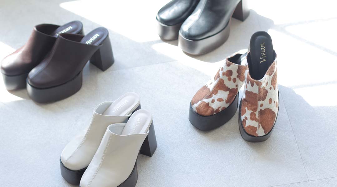 厚底プラットフォームサボ風ミュール