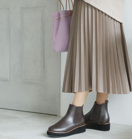 厚底サイドゴアショートブーツ