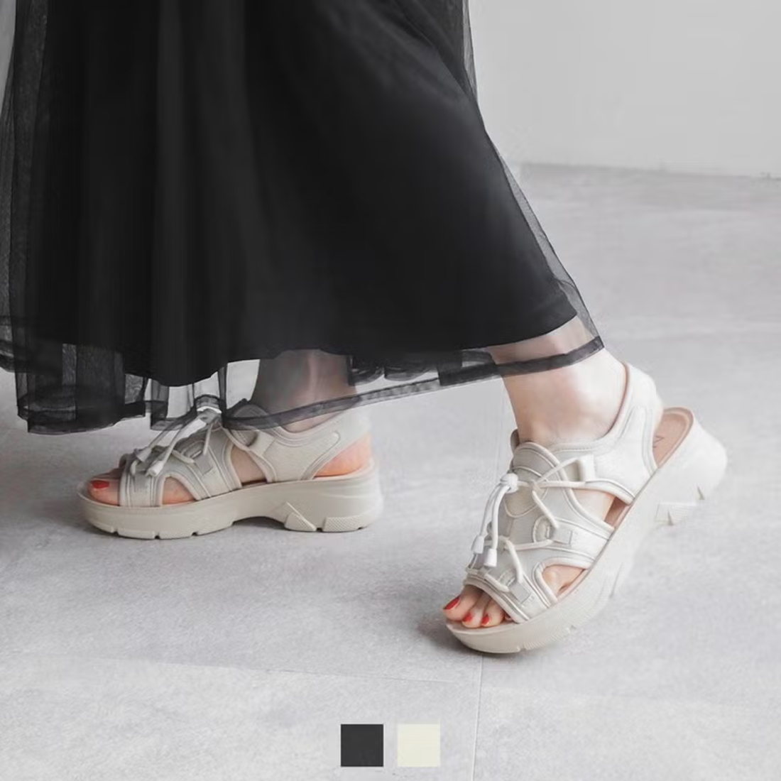 やわらかソールレースアップスニーカーサンダル