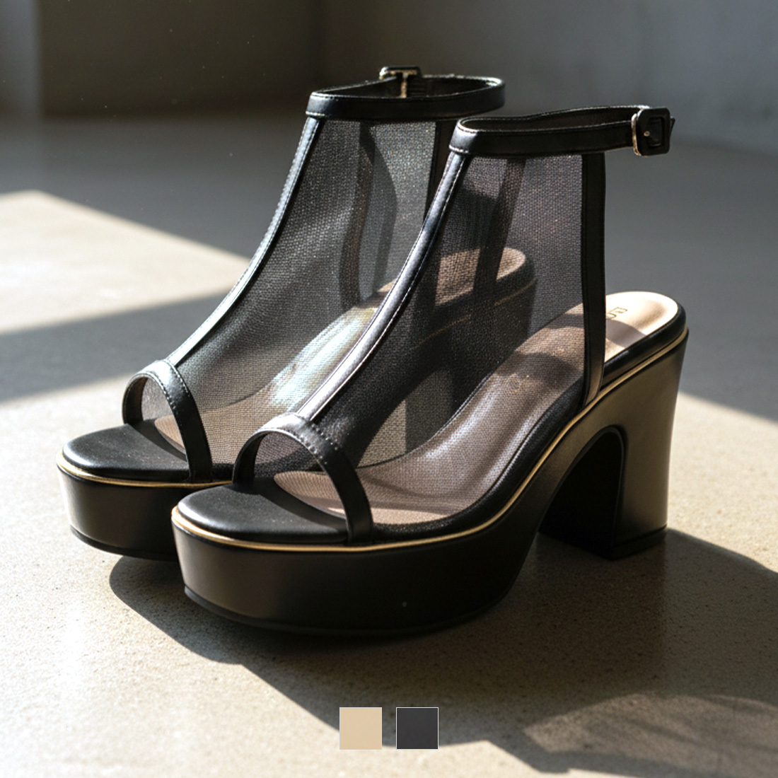 厚底シアーブーツサンダル