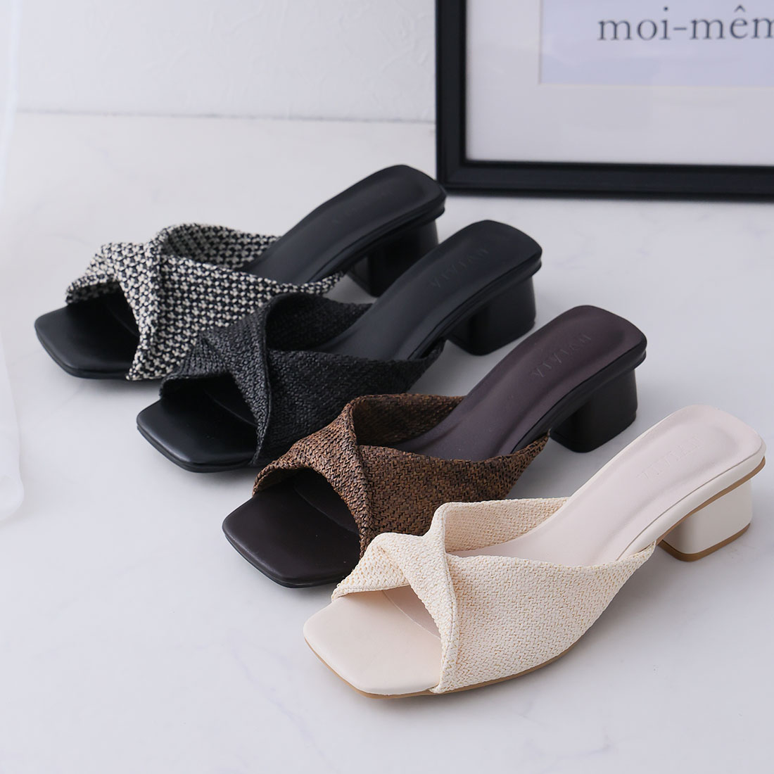 ツイストデザインミュールサンダル