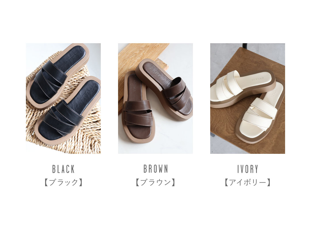choco,コラボレーション！厚底ステッチクロスバンドサンダル