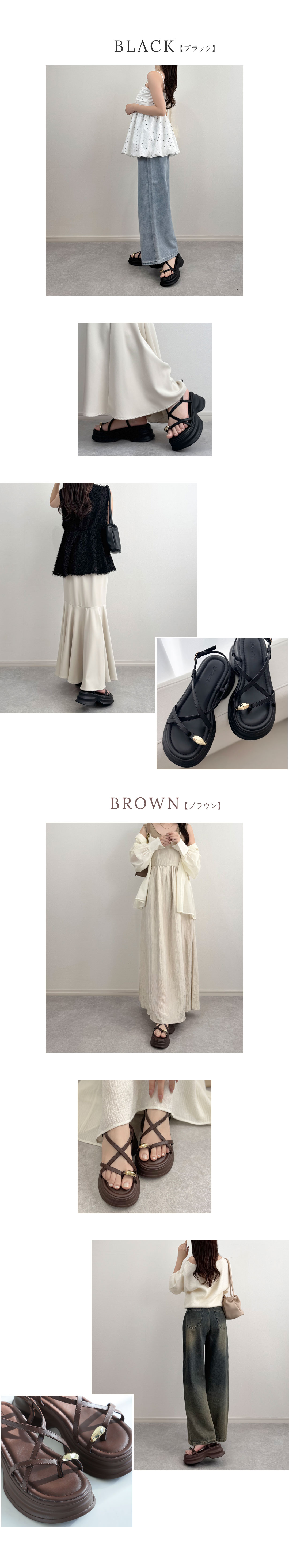 koko,コラボレーション！厚底クロスパデッドバックストラップサンダル