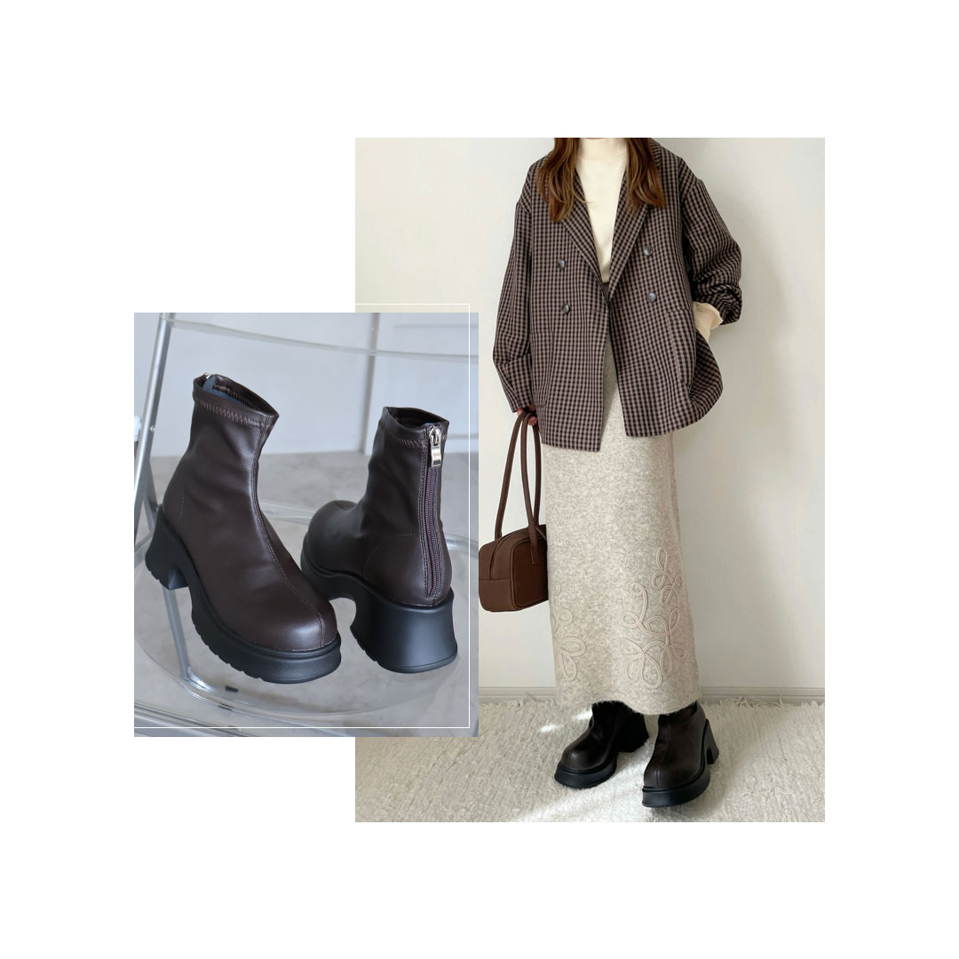 vivan chocoコラボ　ブーツ　ダークブラウン　L chocoさんコラボブーツ | ヴィヴィアンコレクション