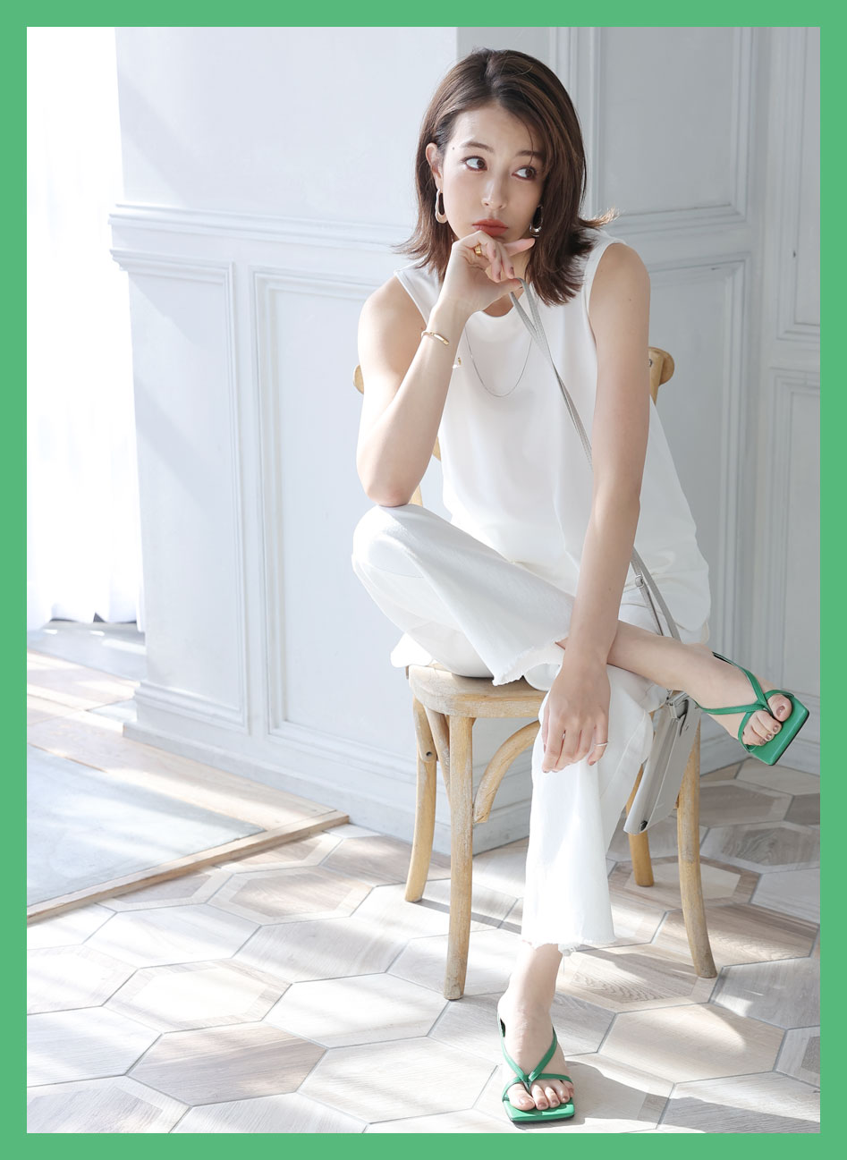 V0515SMワイドスクエアトゥミュールサンダル