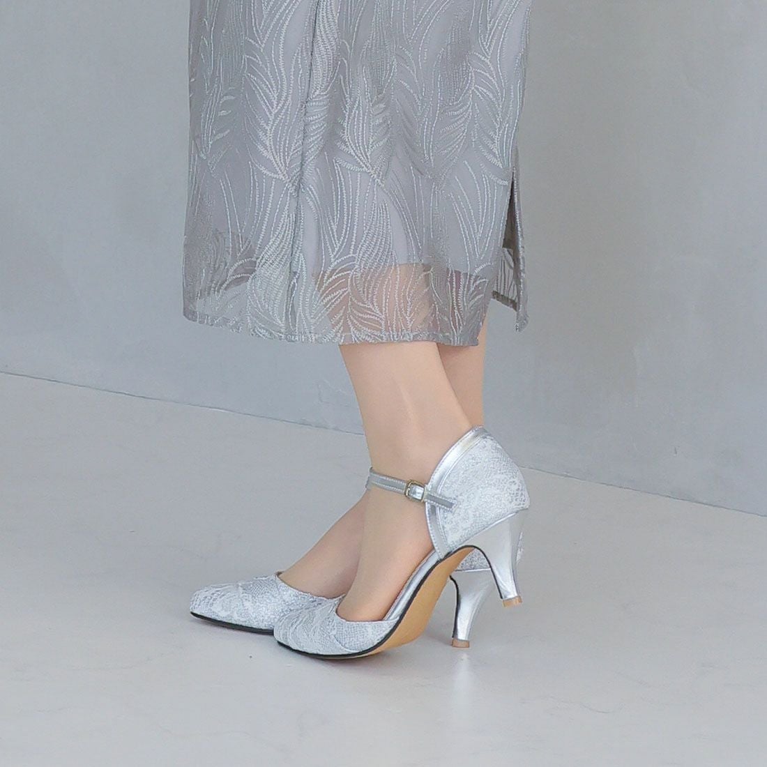 アーモンドトゥセパレートレースパンプス ｜靴・レディースシューズの