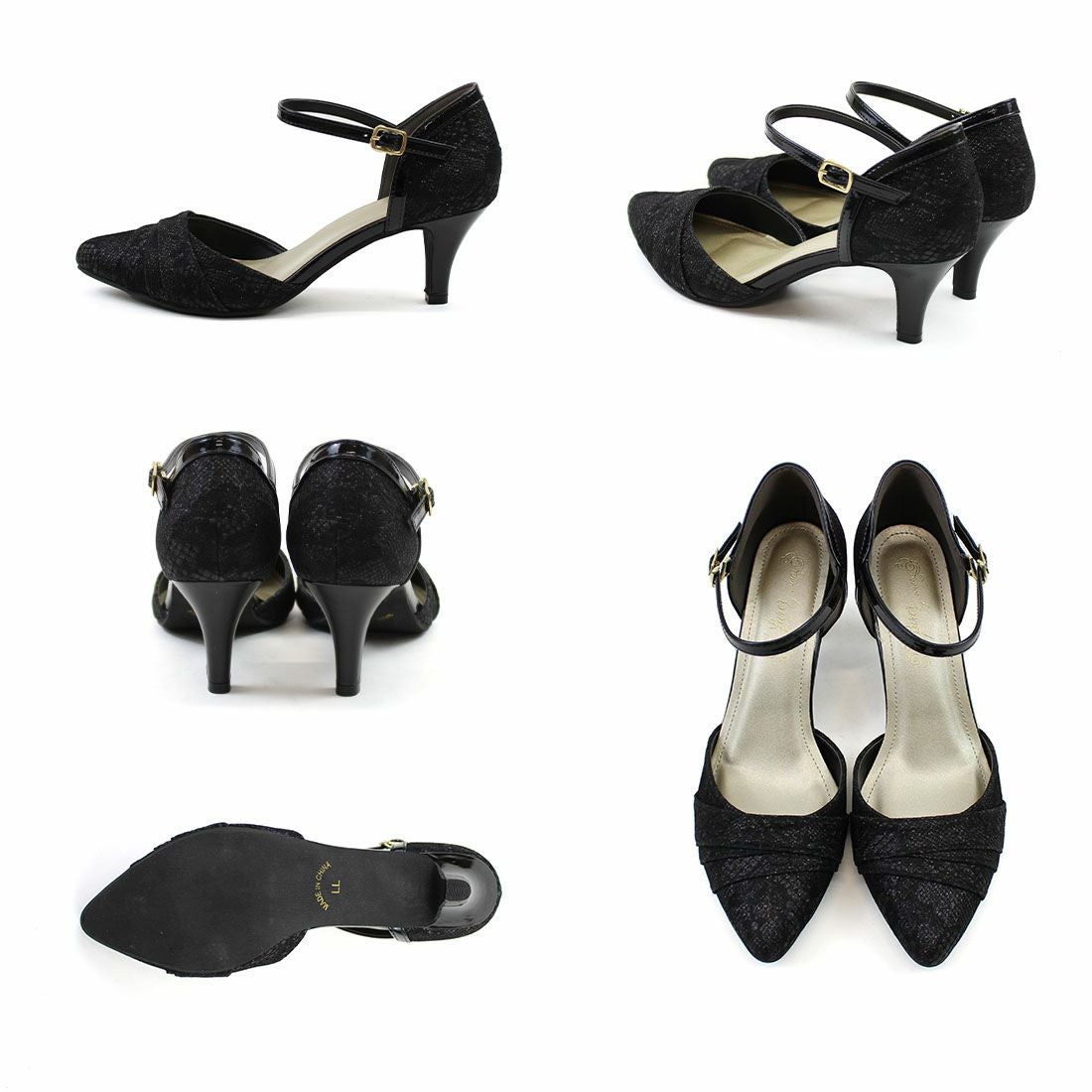 アーモンドトゥセパレートレースパンプス ｜靴・レディースシューズの