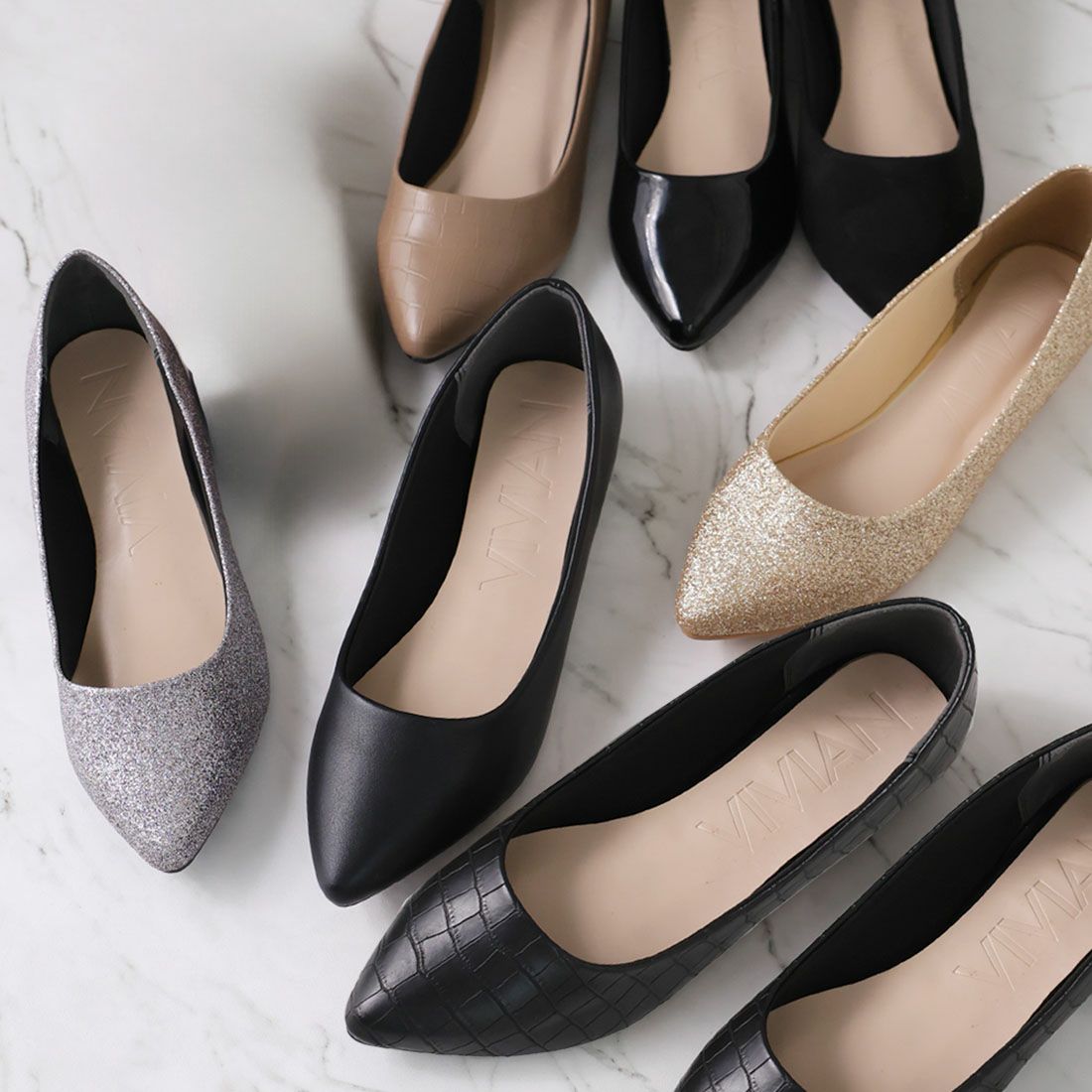 シンプルプレーンぺたんこパンプス ｜靴・レディースシューズの通販