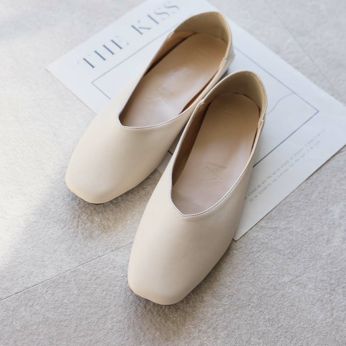 2026年春再販】スクエアトゥVカットバブーシュ ｜靴・レディース