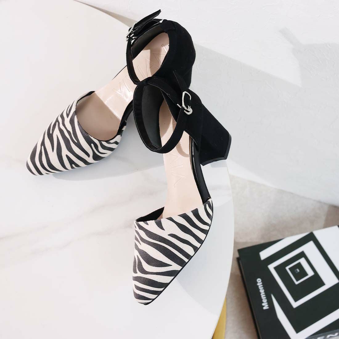 チャンキーヒールセパレートアンクルストラップパンプス ｜靴