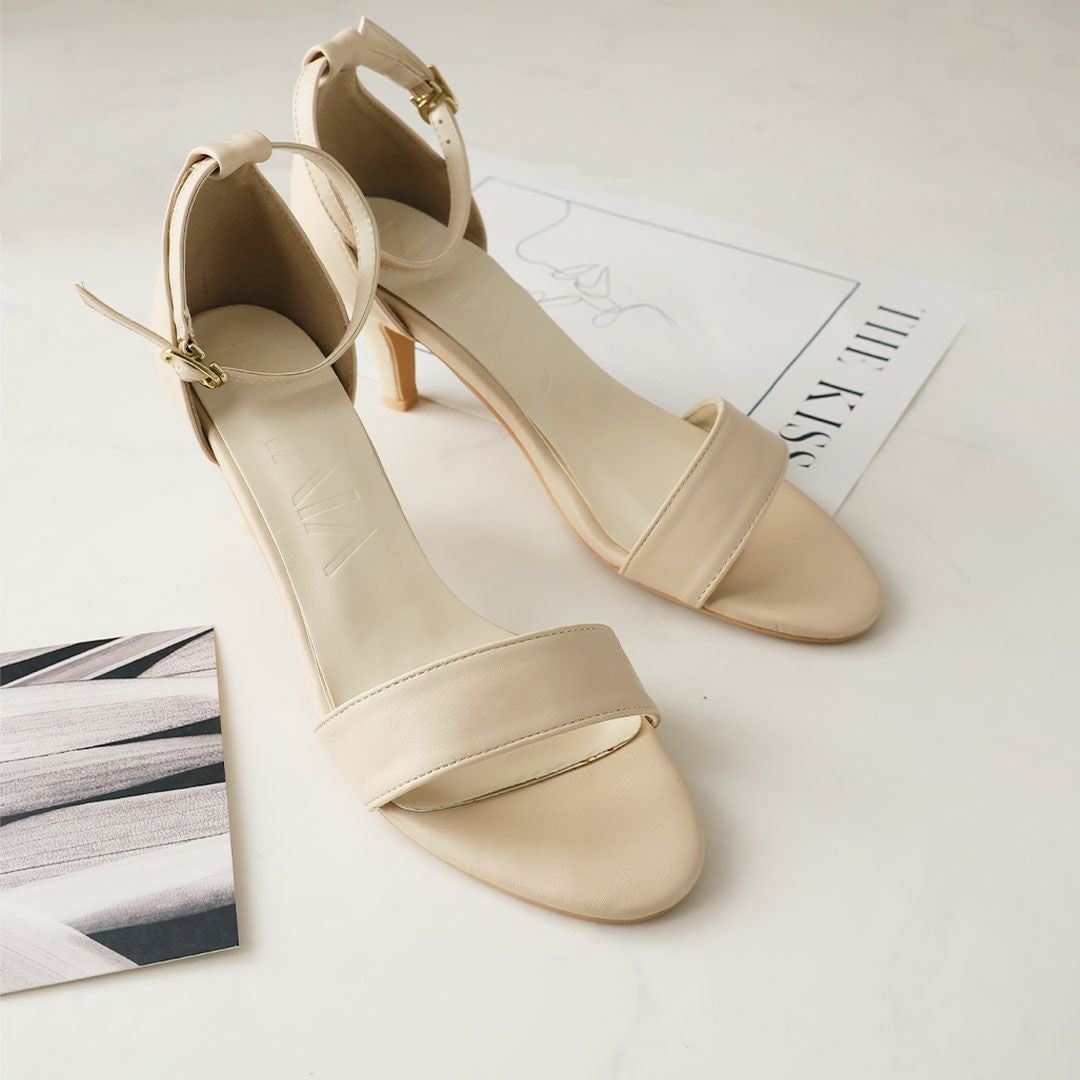 6.5cmヒールストラップシンプルキレイめサンダル ｜靴・レディース