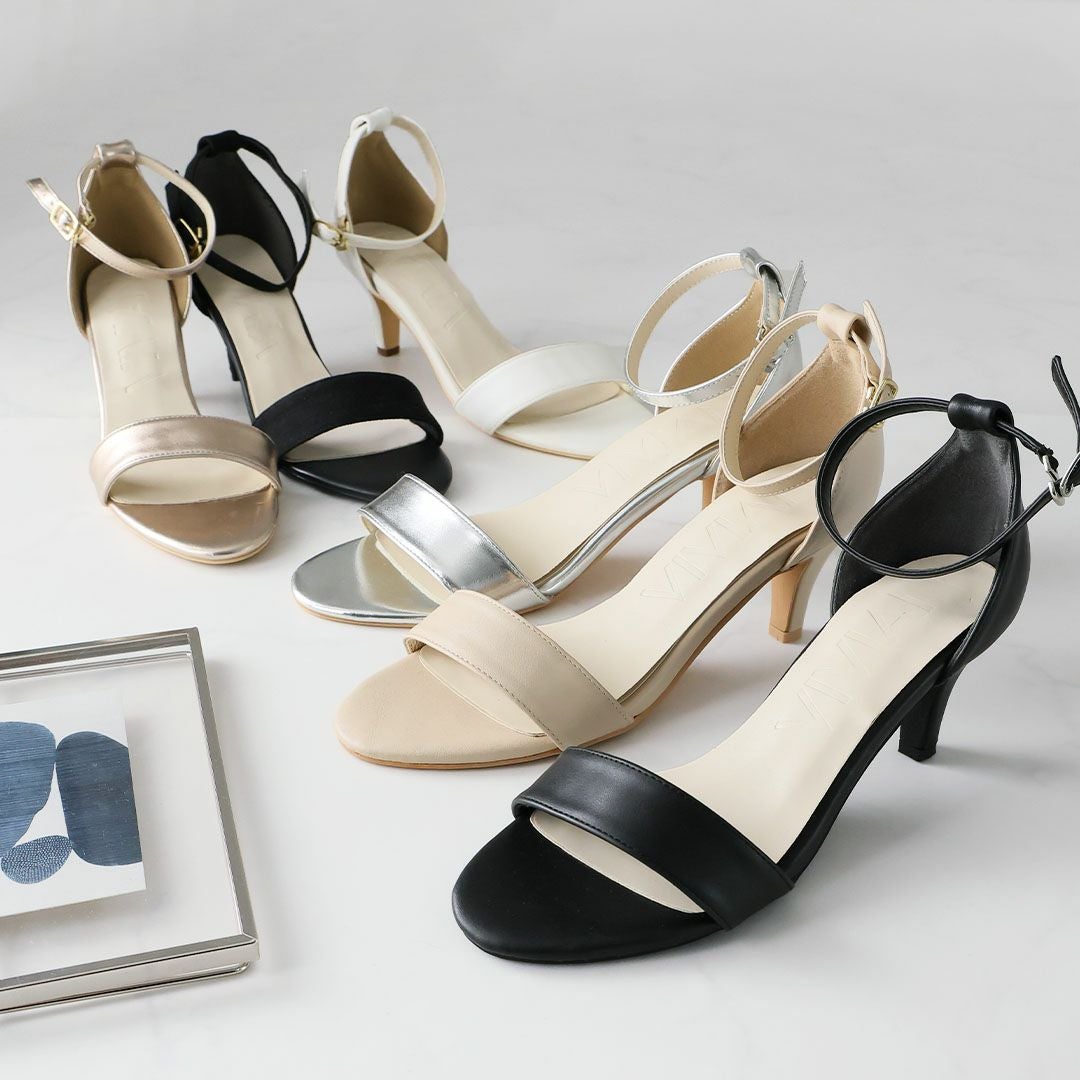 6.5cmヒールストラップシンプルキレイめサンダル ｜靴・レディース