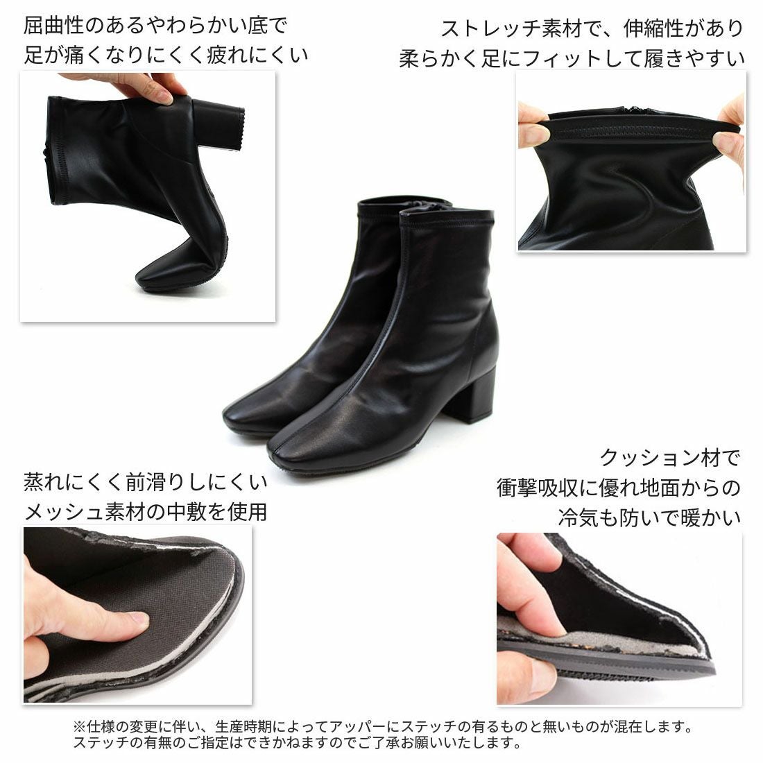 美品 プラダ ストレッチブーツ ヒール 三角ロゴ ヒール 36 オープントゥ 2025年新色追加】5cmヒール/スクエアトゥストレッチショートブーツ
