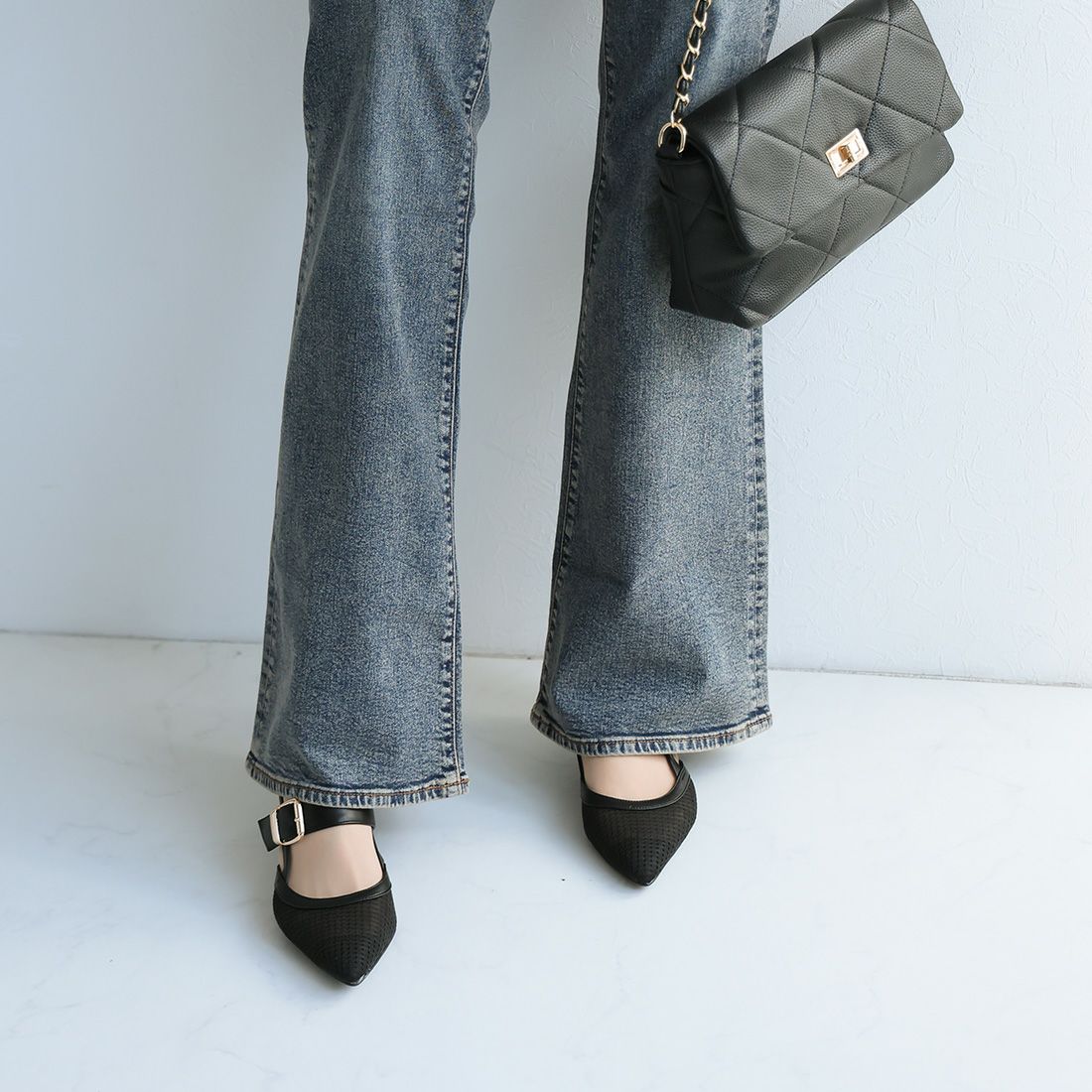 2026年春新色追加】ポインテッドトゥバックルベルトバックストラップ