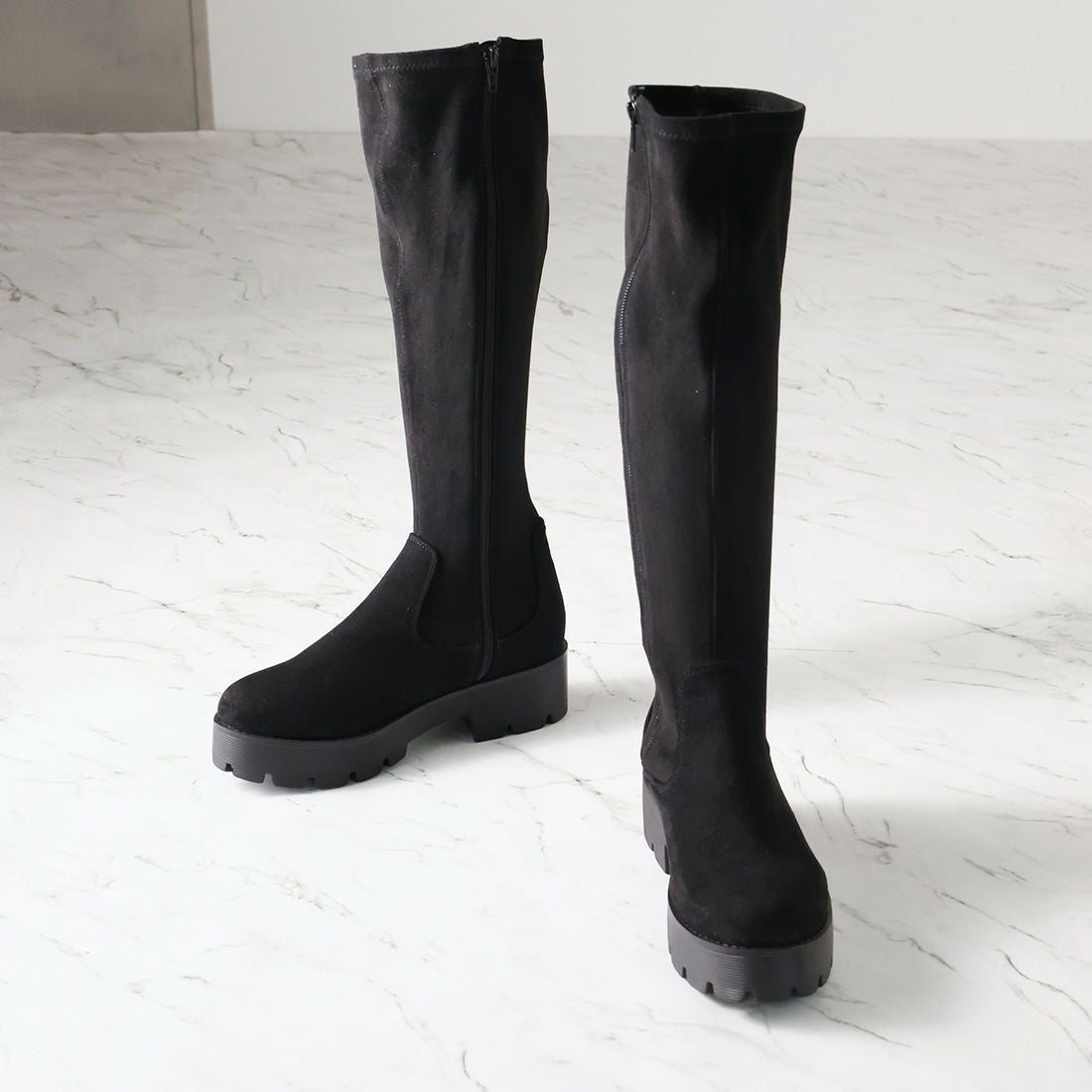 厚底ストレッチロングブーツ ｜靴・レディースシューズの通販なら