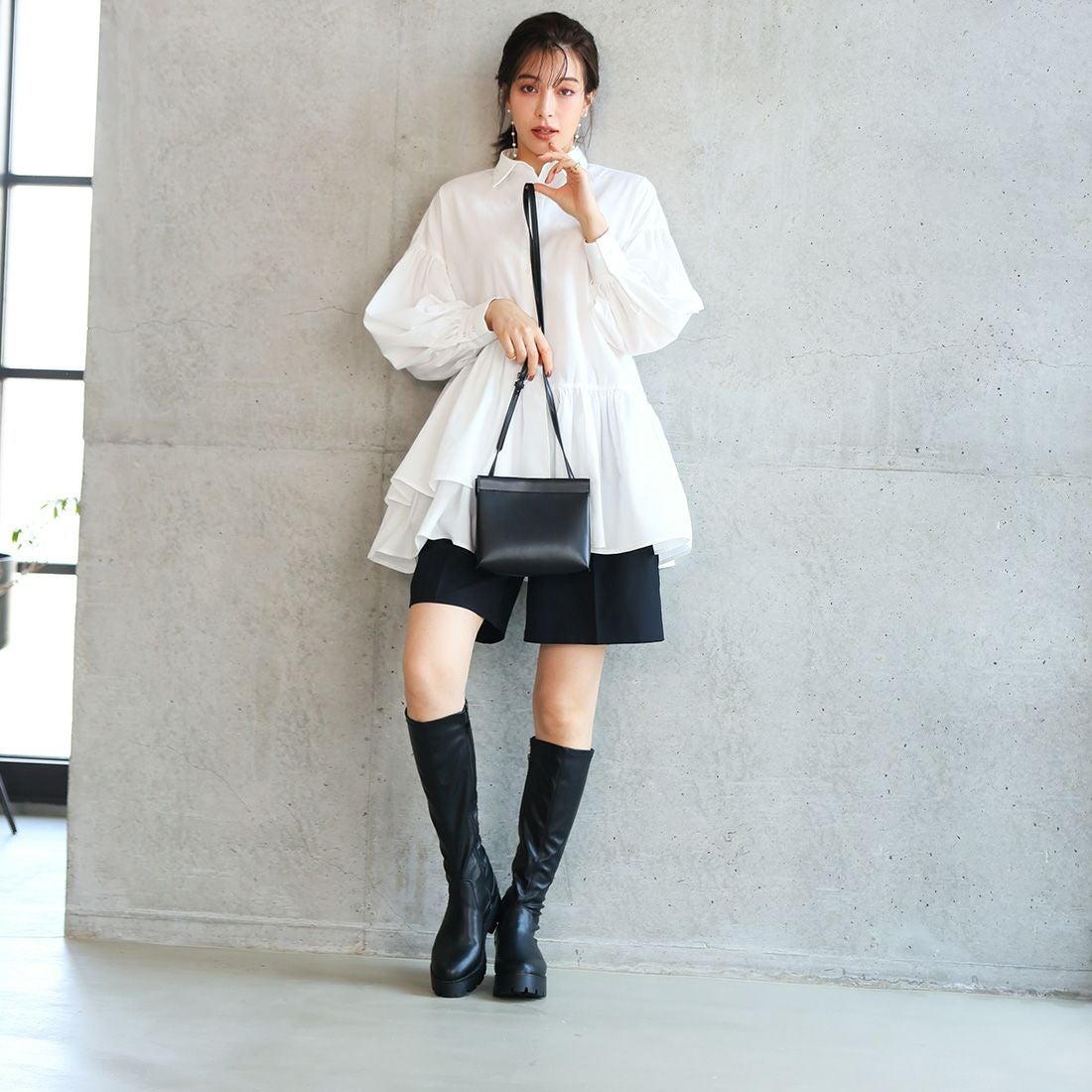 厚底ストレッチロングブーツ ｜靴・レディースシューズの通販なら