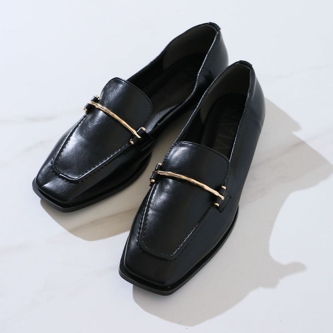 2026年春再販】スクエアトゥピースソールビット付きローファー ｜靴