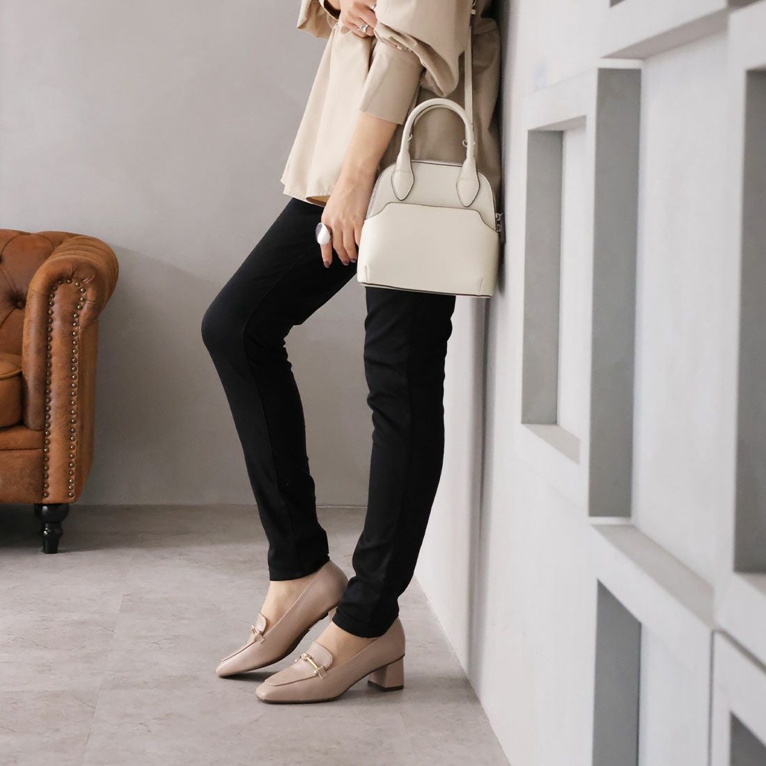 2026年春新色追加】スクエアトゥビット付きローファーパンプス ｜靴