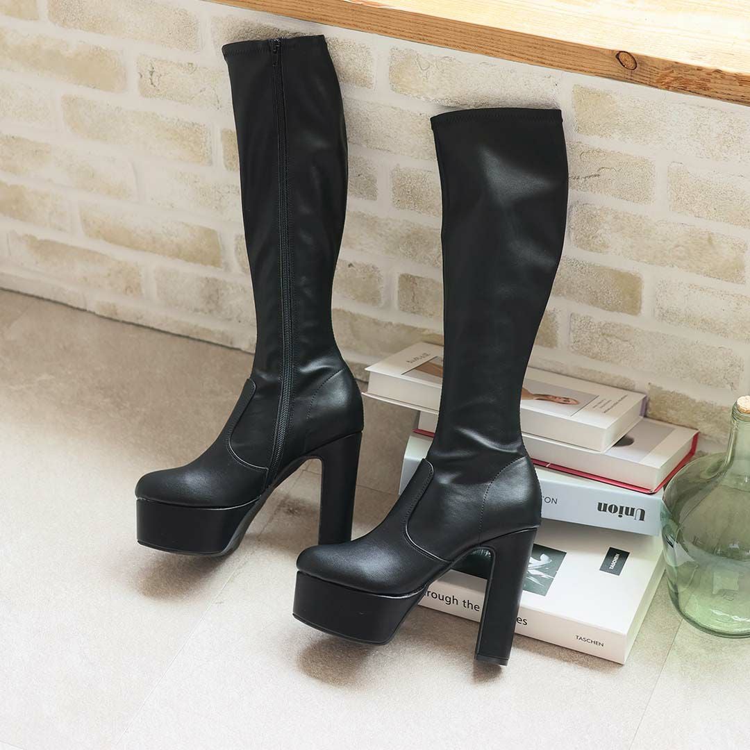 公式ストア/ZOZO限定】プラットフォームストレッチロングブーツ ｜靴