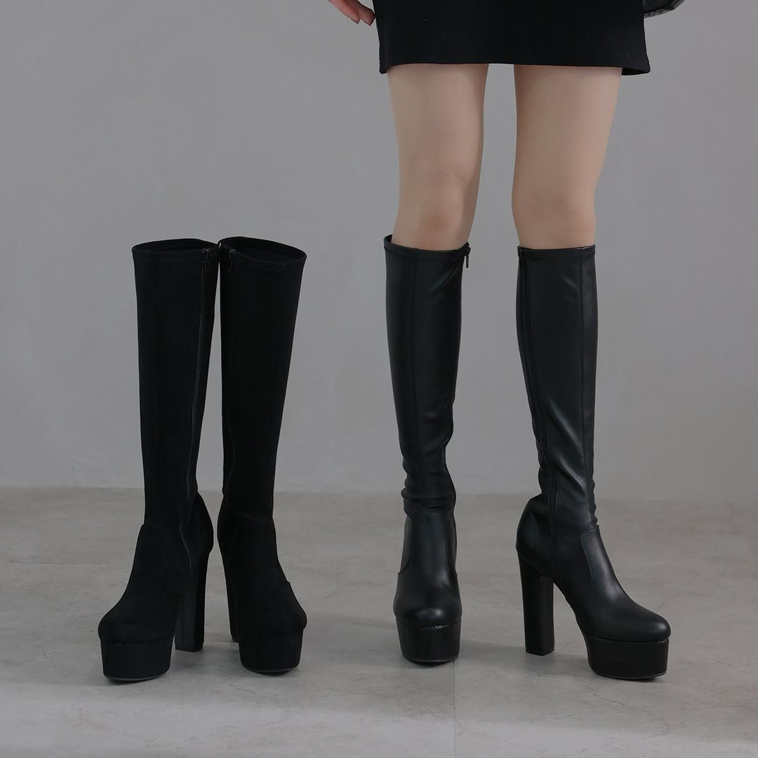 公式ストア/ZOZO限定】プラットフォームストレッチロングブーツ ｜靴