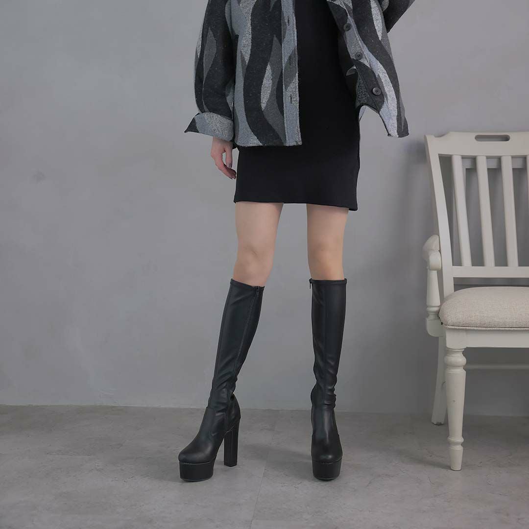 公式ストア/ZOZO限定】プラットフォームストレッチロングブーツ ｜靴