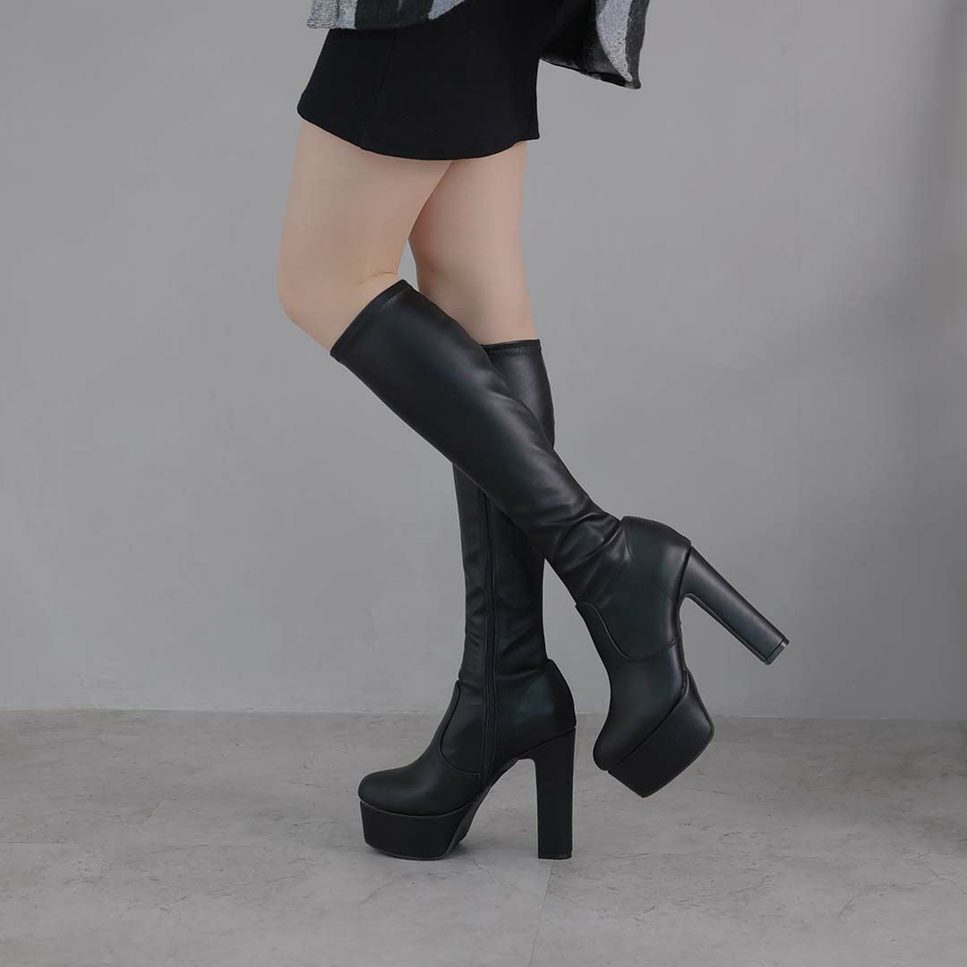 公式ストア/ZOZO限定】プラットフォームストレッチロングブーツ ｜靴
