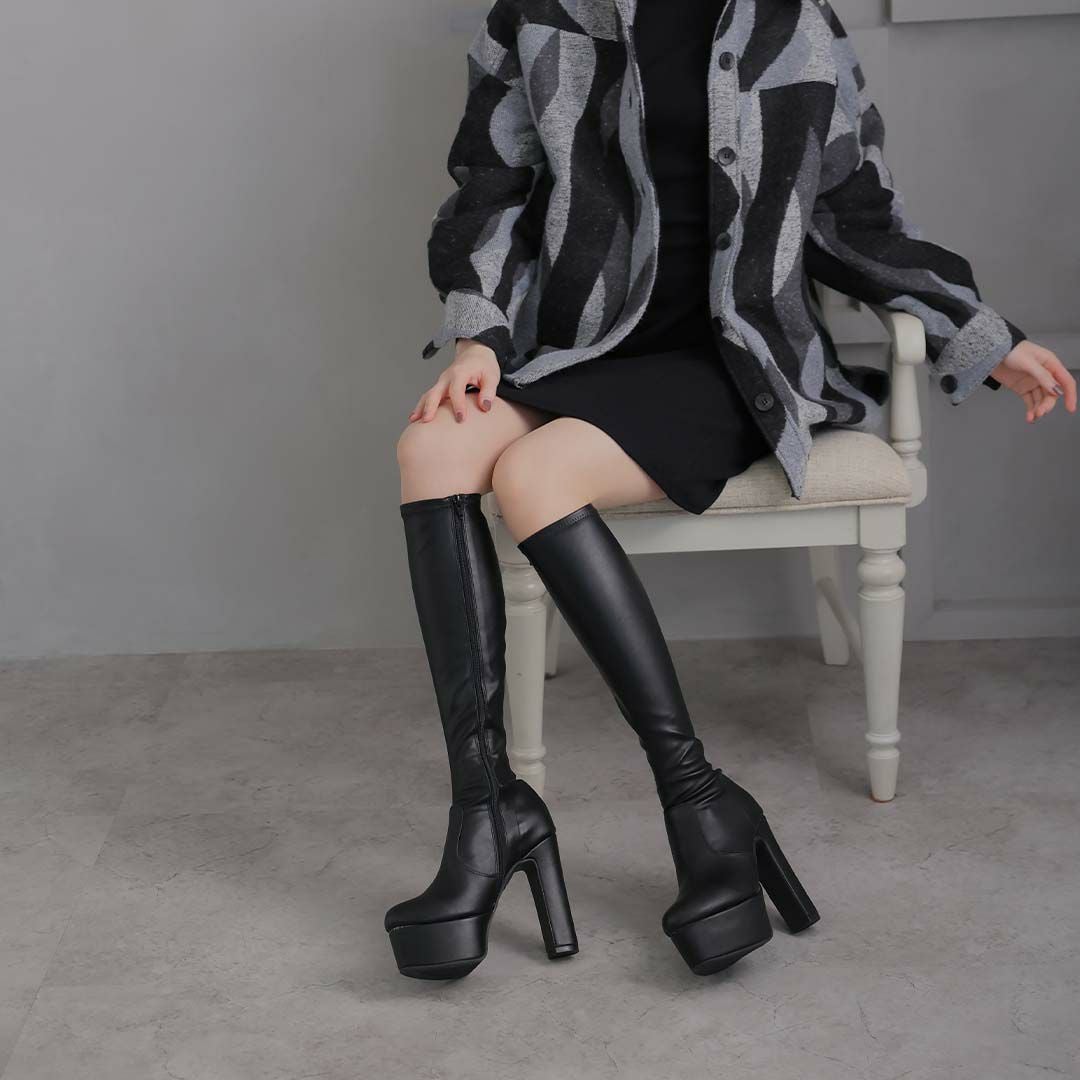 公式ストア/ZOZO限定】プラットフォームストレッチロングブーツ ｜靴