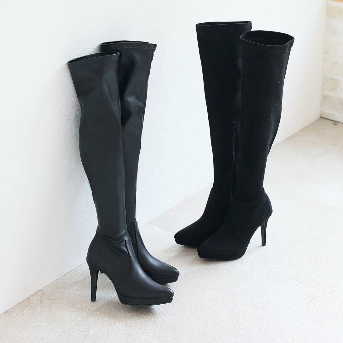 公式ストア/ZOZO限定】ポインテッドトゥプラットフォームストレッチ