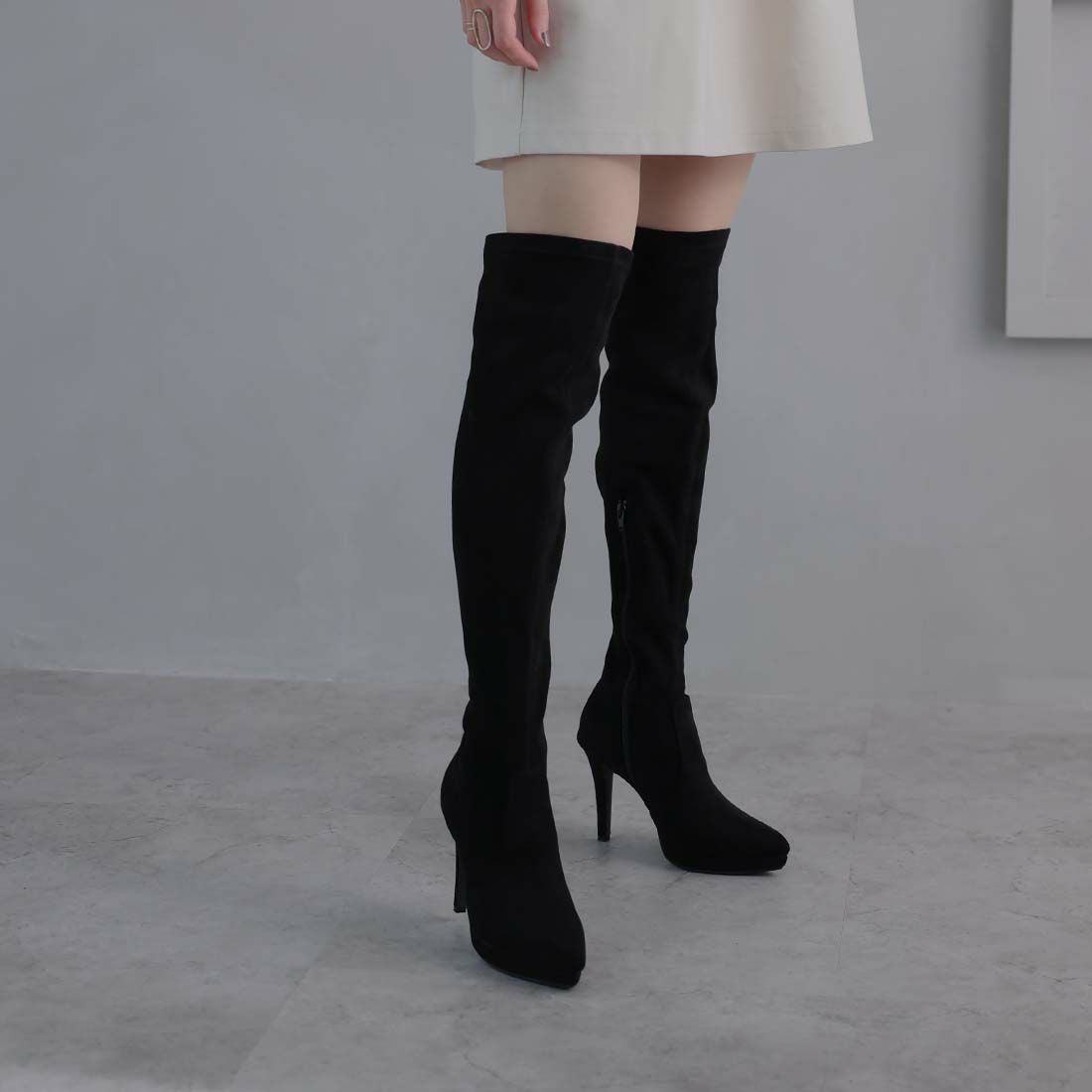 公式ストア/ZOZO限定】ポインテッドトゥプラットフォームストレッチ