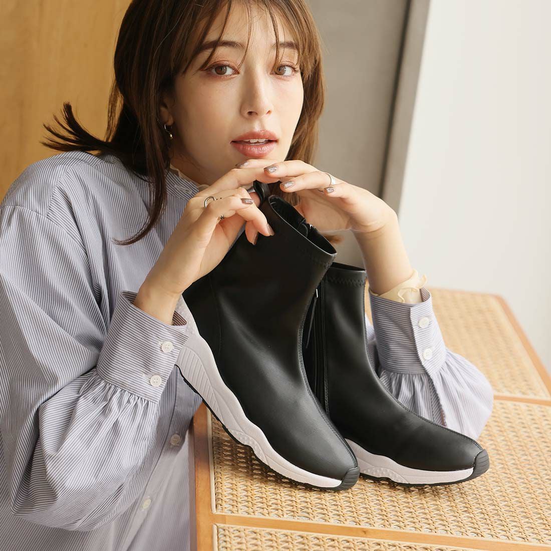 ストレッチスニーカーブーツ ｜靴・レディースシューズの通販なら