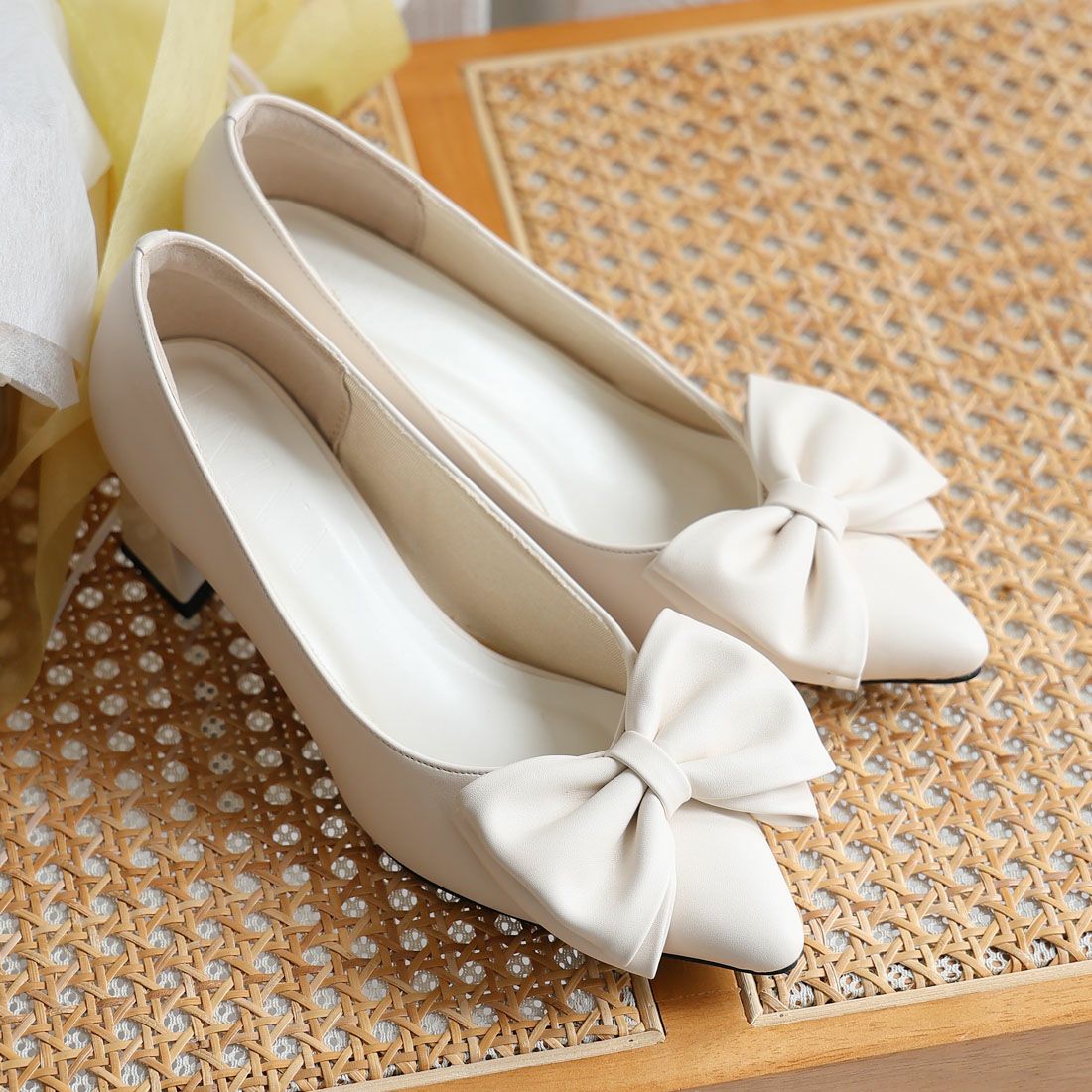 2026年春新色追加】リボンポインテッドトゥパンプス ｜靴・レディース