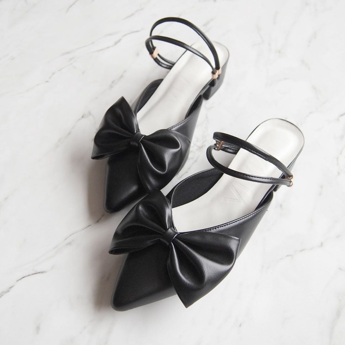 2026年春新色追加】2WAYポインテッドトゥリボンストラップミュール