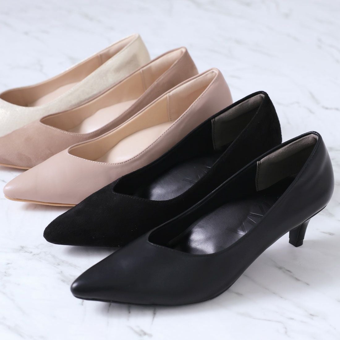 履き心地やみつき感激】ポインテッドトゥ5cmヒール感激パンプス ｜靴