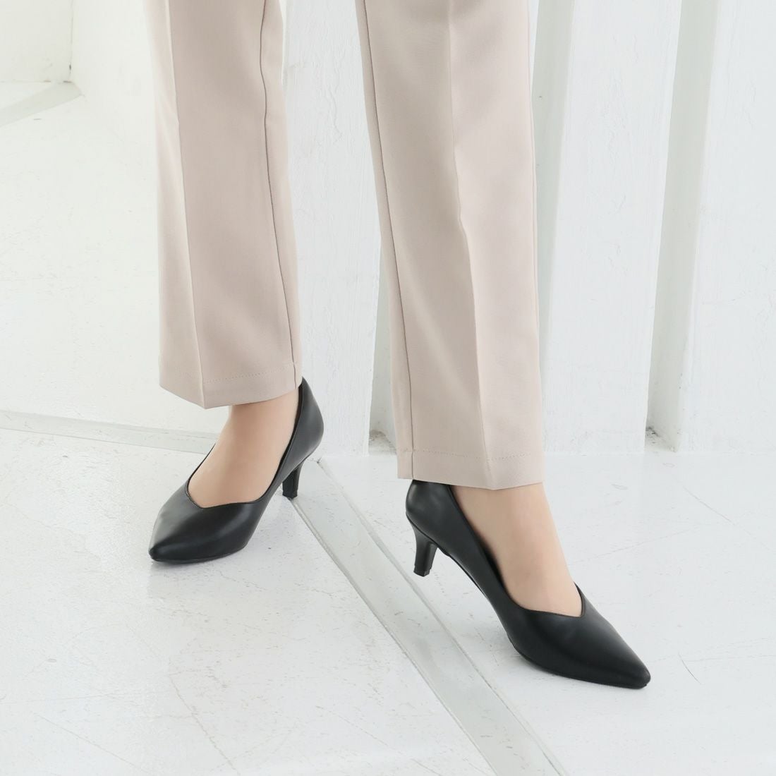 履き心地やみつき感激】ポインテッドトゥ5cmヒール感激パンプス ｜靴