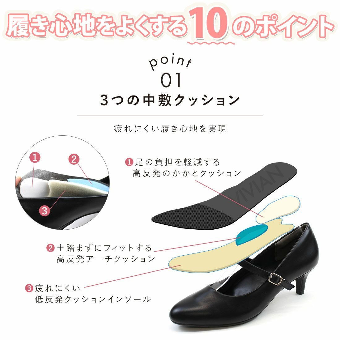 履き心地やみつき感激】アーモンドトゥストラップ5cmヒール感激