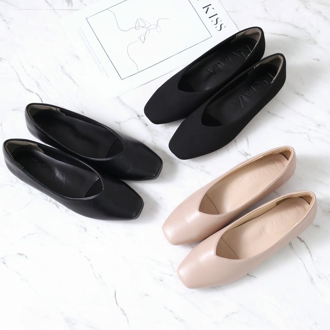 履き心地やみつき感激】スクエアトゥ2cmヒール感激パンプス ｜靴