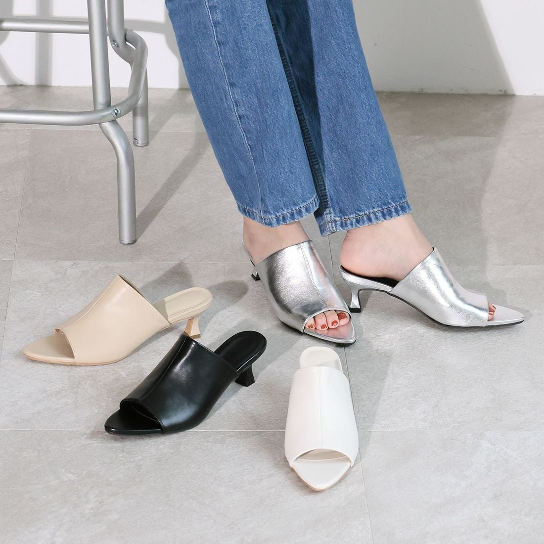 ポインテッドトゥミュールサンダル ｜靴・レディースシューズの通販