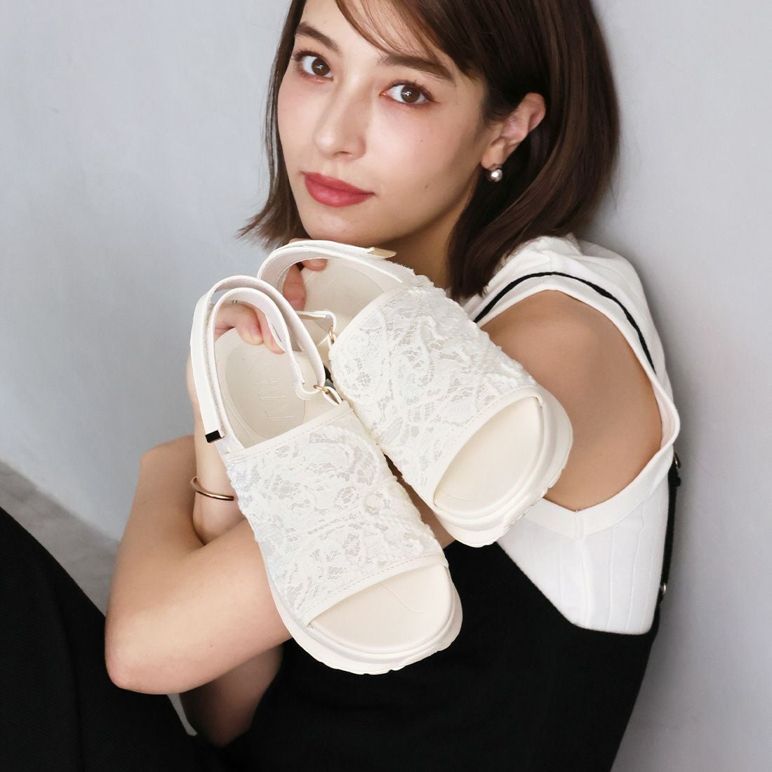 厚底シアーレースダッドスポーツサンダル ｜靴・レディースシューズの