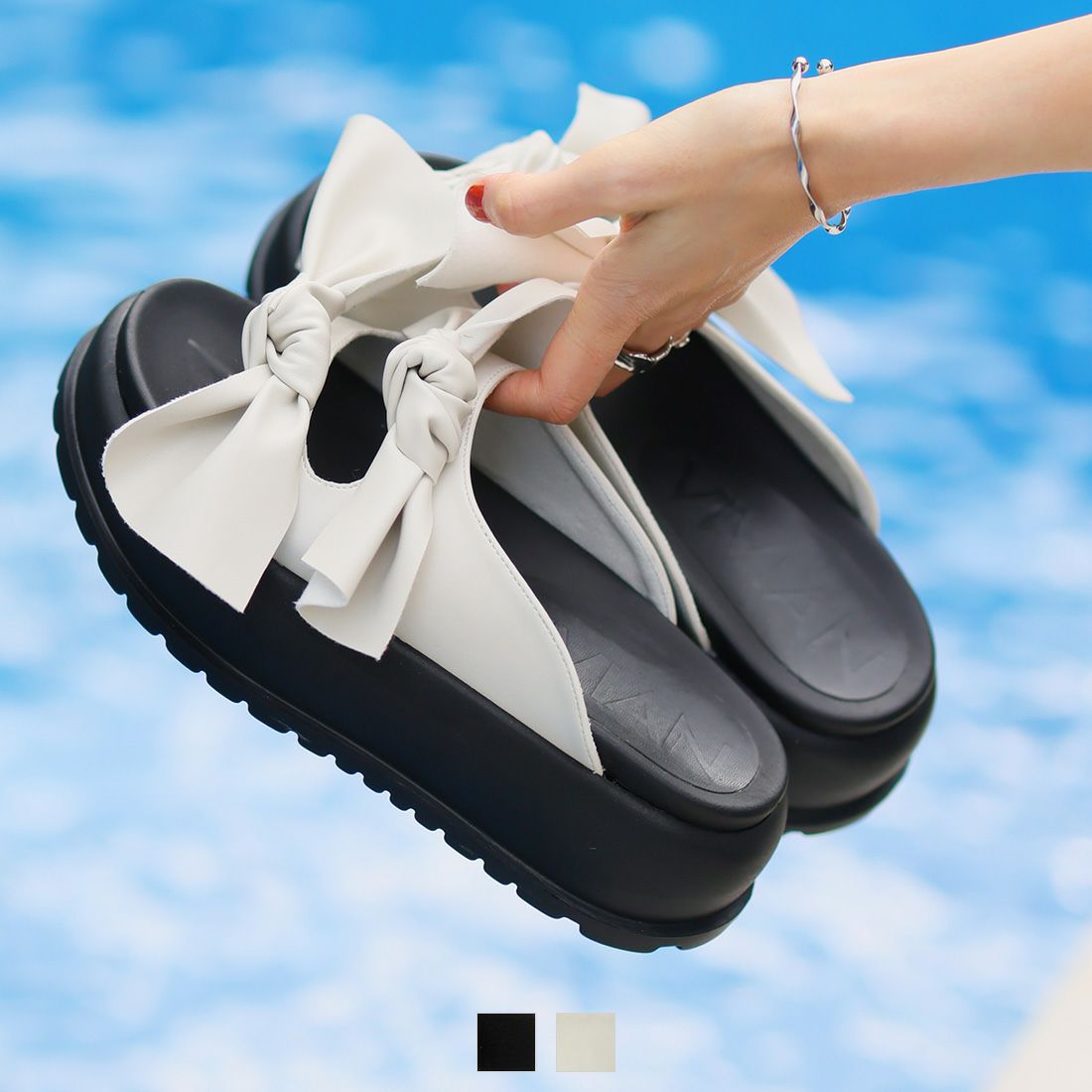 公式ストア/ZOZO限定】厚底ビッグリボンサンダル ｜靴・レディース