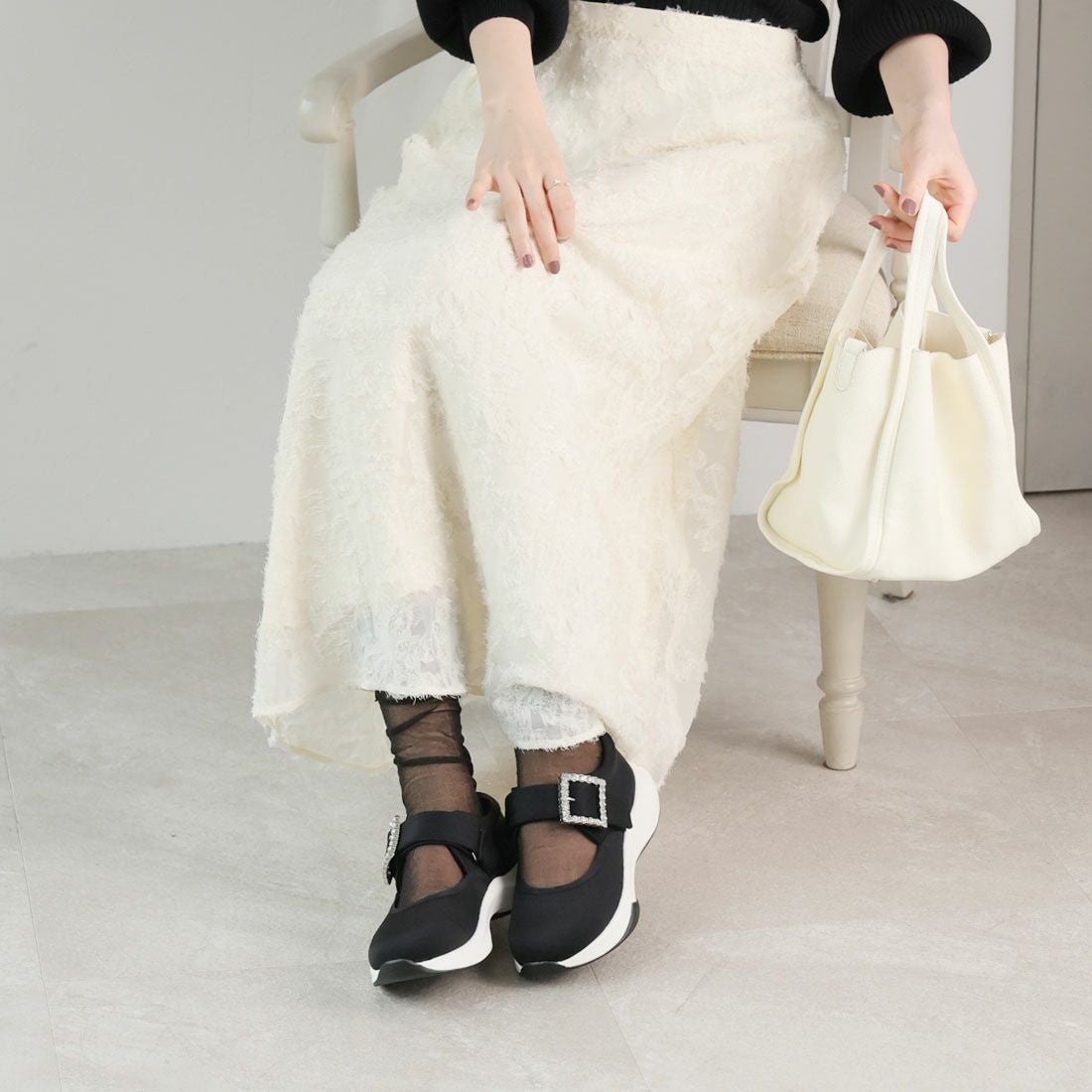 厚底ビジューバックルストラップスニーカー ｜靴・レディースシューズ