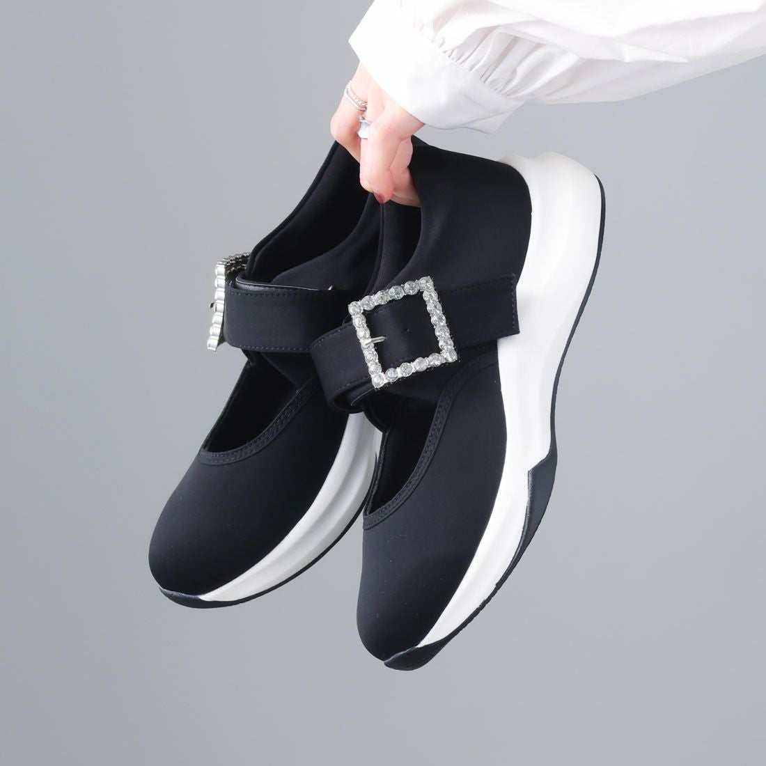 厚底ビジューバックルストラップスニーカー ｜靴・レディースシューズ