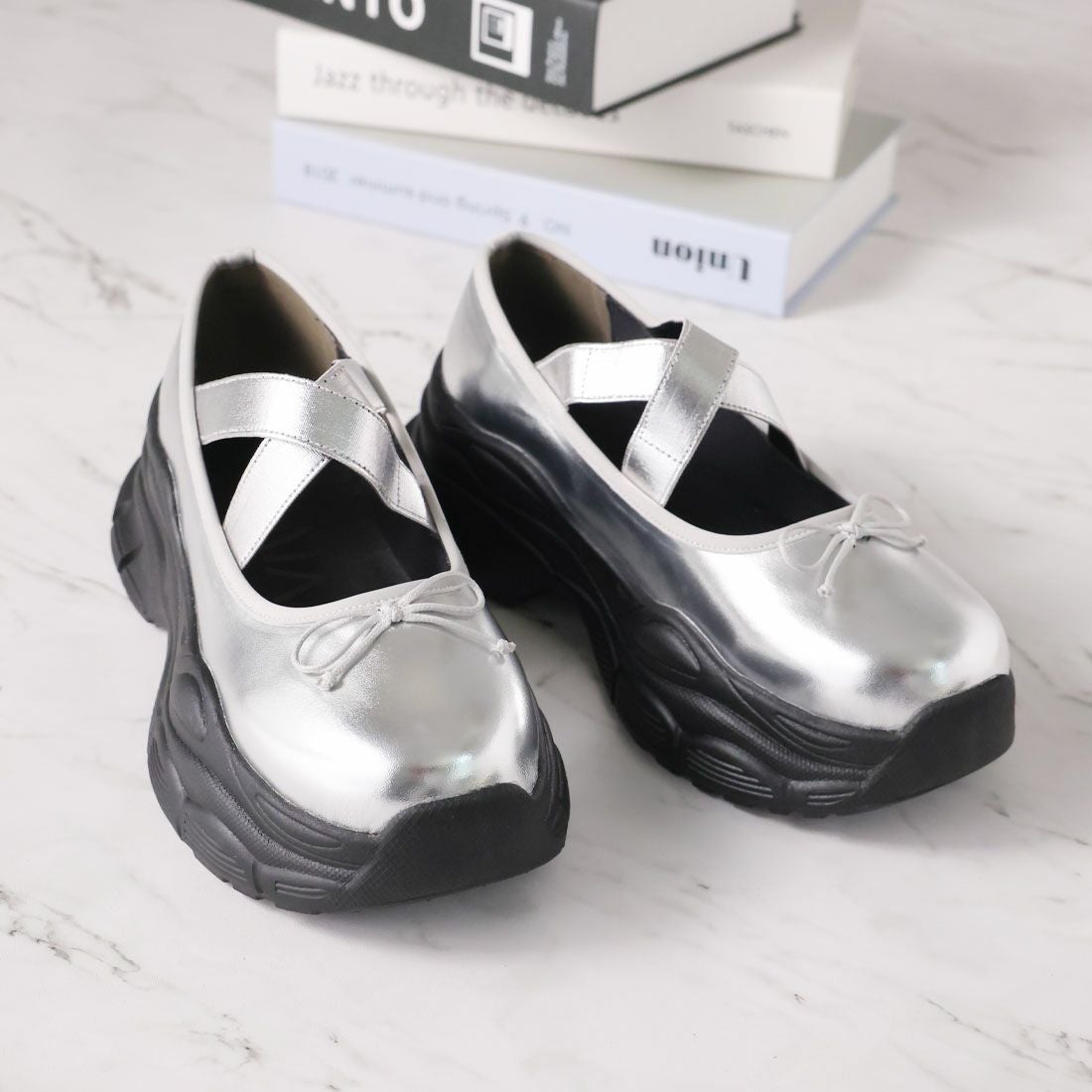 公式ストア/ZOZO限定】厚底リボンバレリーナスニーカー ｜靴