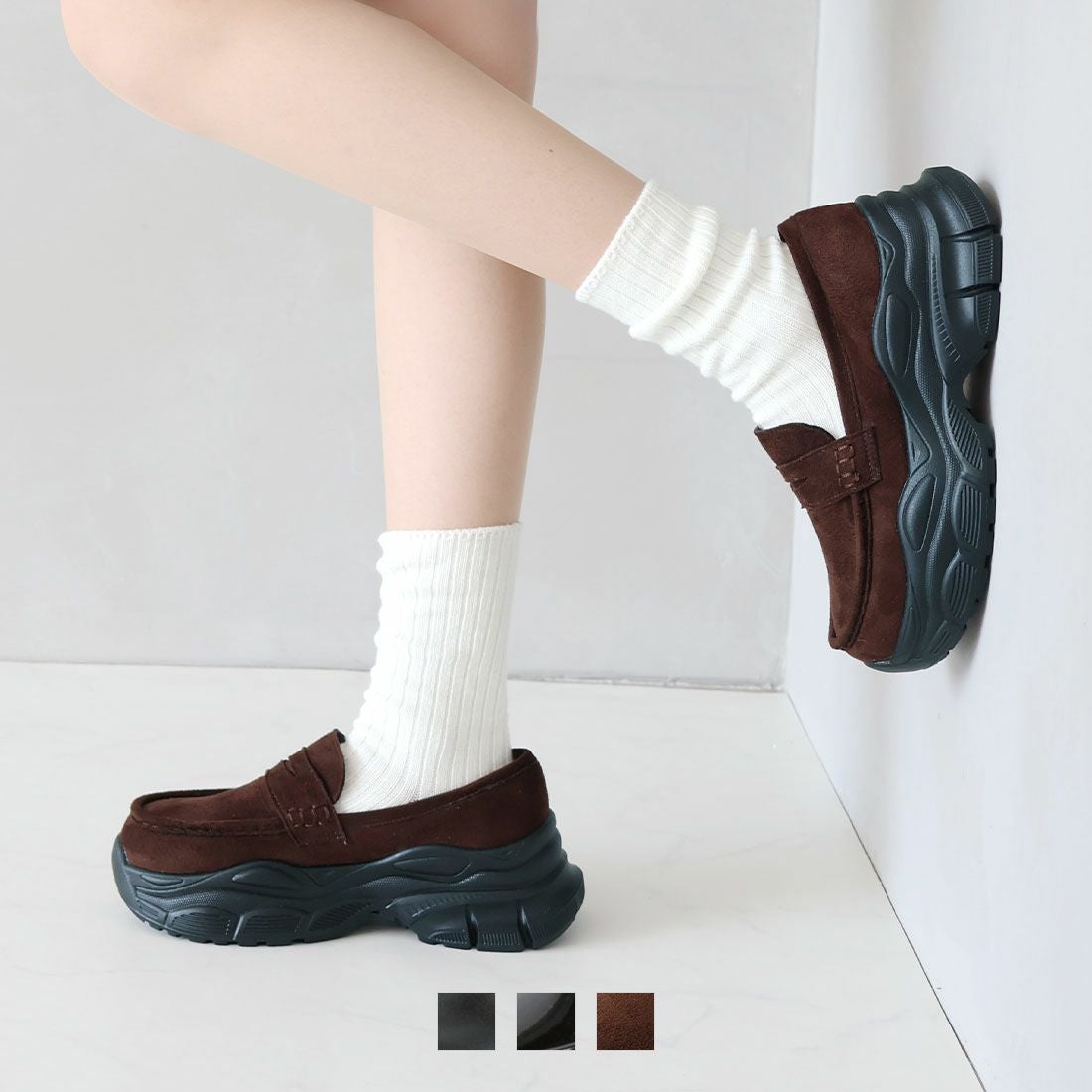 2026年春再販】厚底スニーカーローファー ｜靴・レディースシューズの