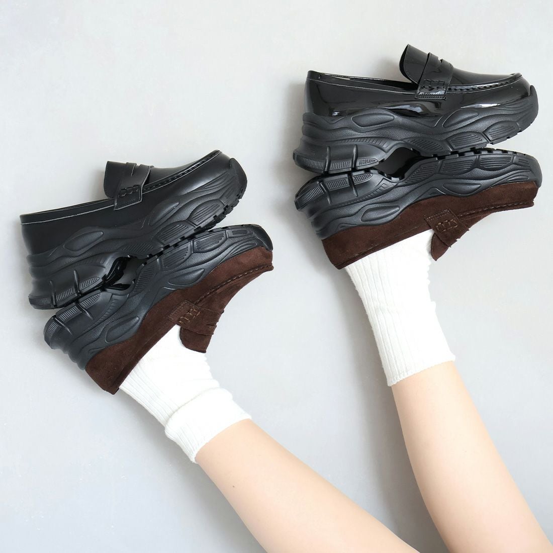 2026年春再販】厚底スニーカーローファー ｜靴・レディースシューズの