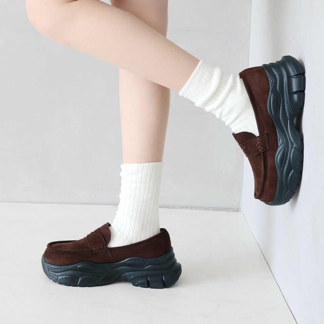 2026年春再販】厚底スニーカーローファー ｜靴・レディースシューズの